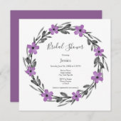 プラムメイブグレーブラックウォーターフローラリース 招待状 (正面/裏面)