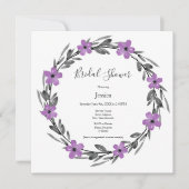 プラムメイブグレーブラックウォーターフローラリース 招待状 (正面)