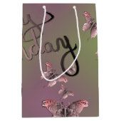 プラムモス"ハッピーバースデー" 3D蝶 ミディアムペーパーバッグ (正面)