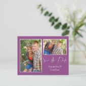 プラムモダンフォトコラージュ日付の保存 案内ポストカード (スタンド正面)