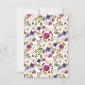 プラムモダンブルー赤ちゃんシャワーおむつラッフルチケット 招待状 (裏面)