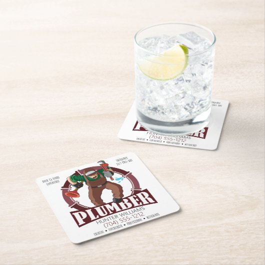 プラムモダンプロフェッショナルマーケティング便利屋 スクエアペーパーコースター (インサイチュ)