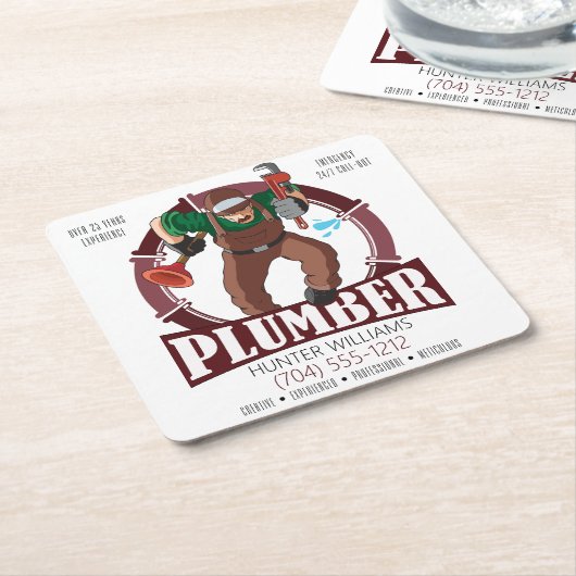 プラムモダンプロフェッショナルマーケティング便利屋 スクエアペーパーコースター (アングル)