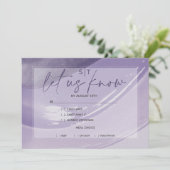 プラムモダンミール選択RSVP水彩ストローク 招待状 (スタンド正面)