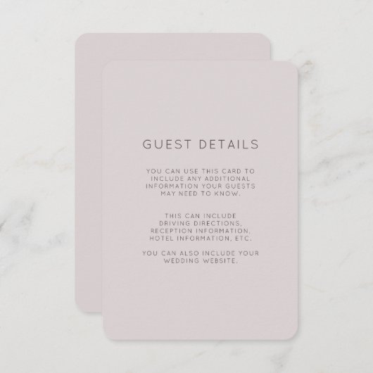 プラムモダン結婚ズゲスト詳細 エンクロージャーカード (正面/裏面)