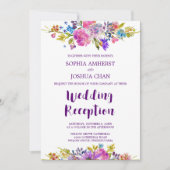 プラムモノグラムバッキングウェディングレセプション 招待状 (正面)