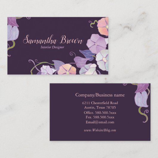 プラムモーニンググローリーインテリアデザイン 名刺 (正面/裏面)