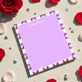 プラムモーブ色の天体ハート バレンタインデー オーダーメイド ノートパッド