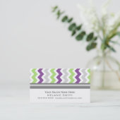 プラムライムの灰色のシェブロンのサロンのアポイントメントカード 予約カード (スタンド正面)