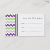 プラムライムの灰色のシェブロンのサロンのアポイントメントカード 予約カード (裏面)