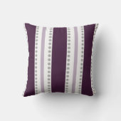 プラムラベンダーホワイトストライプ水玉模様 | クッション (裏面)