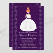 プラムレッドヘッドブライダルシャワー招待状 招待状 (正面/裏面)