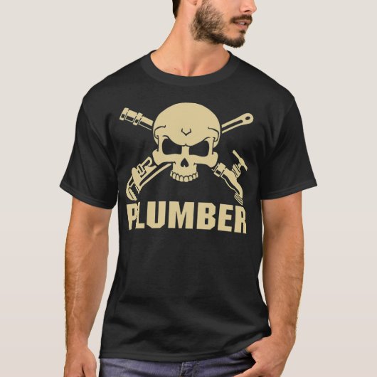 プラムレンチ配管工プラムバークラックカスター Tシャツ (正面)