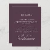 プラムロマンチック結婚書道の詳細 エンクロージャーカード (正面/裏面)