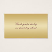 プラムワインと金ゴールドフローラダマスクウェディングメッセージカード (裏面)