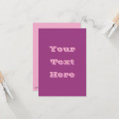 プラムワインパープル春シーズン無地のカラー カード (正面/裏面インサイチュ)