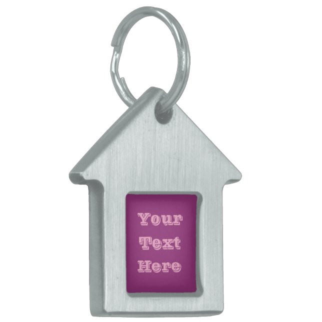 プラムワインパープル春シーズン無地のカラー ペットネームタグ (正面左)