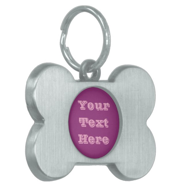 プラムワインパープル春シーズン無地のカラー ペットネームタグ (正面左)