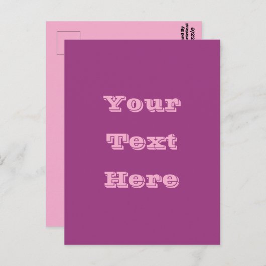 プラムワインパープル春シーズン無地のカラー ポストカード (正面/裏面)