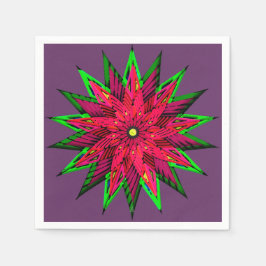 プラムワンダントポインセチアWOW スタンダードカクテルナプキン