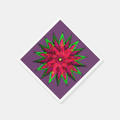 プラムワンダントポインセチアWOW スタンダードカクテルナプキン (角)
