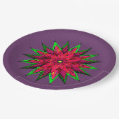 プラムワンダントポインセチアWOW ペーパープレート (アングル)