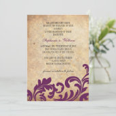 プラムヴィンテージフローラスワール結婚式招待状 セーブザデート (スタンド正面)