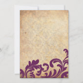 プラムヴィンテージフローラスワール結婚式招待状 セーブザデート (裏面)