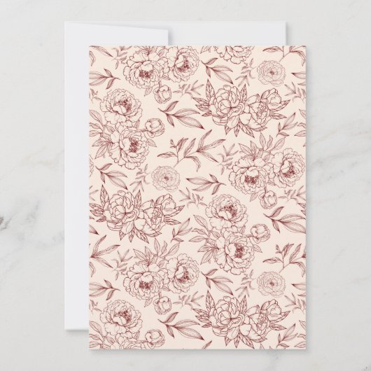 プラム中国のフローラ結婚の写真Save the Date セーブザデート (裏面)