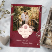 プラム中国のフローラ結婚の写真Save the Date セーブザデート