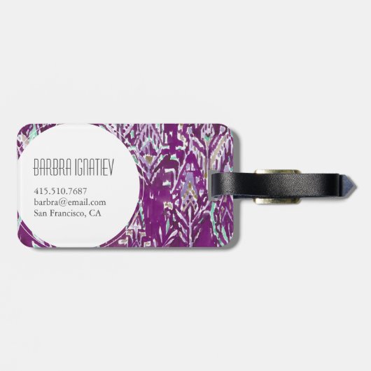 プラム勇敢な羽の種族のプリント ラゲッジタグ (裏面横)