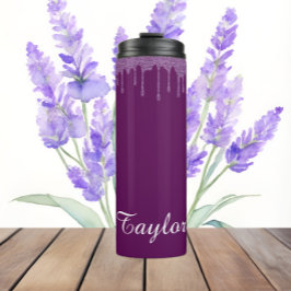 プラム完成グリッター – 名前サーマルタンブラー タンブラー