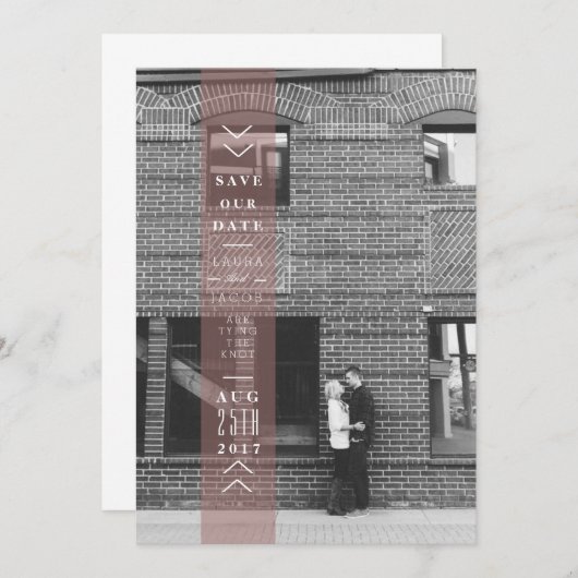 プラム日付バナーの保存 |オーバーレイ写真 セーブザデート (正面/裏面)