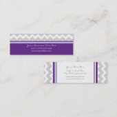 プラム灰色のシェブロンのレトロの名刺 スキニー名刺 (正面/裏面)