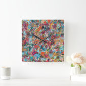 プラム熱狂するウォールクロック スクエア壁時計 (ホーム)