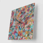 プラム熱狂するウォールクロック スクエア壁時計 (傾斜)