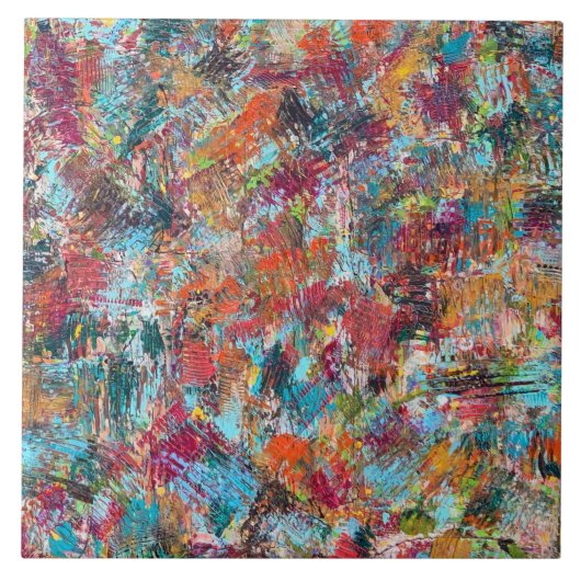 プラム熱狂する6 x 6セラミックタイル タイル (正面)