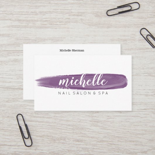 プラム爪、 ネイルポーランドブラシサロンマニキュアソーシャルメディア 名刺 (正面/裏面インサイチュ)