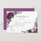 プラム牡丹RSVP挿入カード 招待状 (正面/裏面)