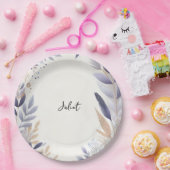 プラム秋サマーラベンダーセージブライダルシャワー ペーパープレート (パーティー)