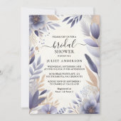 プラム秋サマーラベンダーセージブライダルシャワー 招待状 (正面)