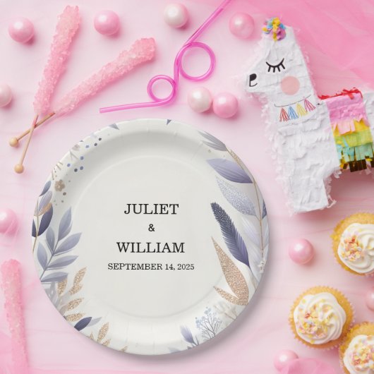 プラム秋春サマーラベンダーセージ結婚ズ ペーパープレート (パーティー)