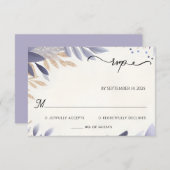 プラム秋春サマーラベンダーセージ結婚ズ 出欠カード (正面/裏面)