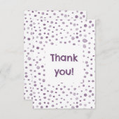 プラム紙吹雪水色ドットサンキューカード サンキューカード (正面/裏面)