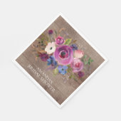 プラム素朴フローラブライダルシャワー紙ナプキンス スタンダードランチョンナプキン (角)