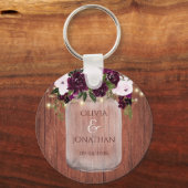 プラム素朴フローラメイスンジャールライツ結婚式の引き出物 キーホルダー (正面)