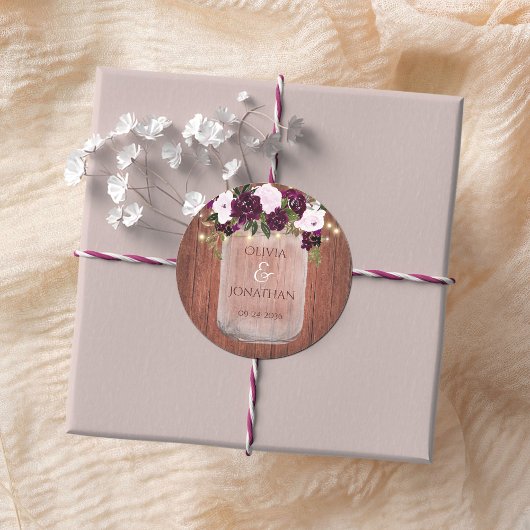 プラム素朴フローラメイスンジャー結婚ライツ ラウンドシール