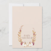 プラム素朴ブラウン秋カボチャをテーマにした赤ちゃんシャワー 招待状 (裏面)