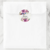 プラム素朴ブルーフローラベビーシャワー封筒用シール ラウンドシール (バッグ)