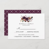 プラム素朴 | Boho wedding RSVP MEALオプション (正面/裏面)